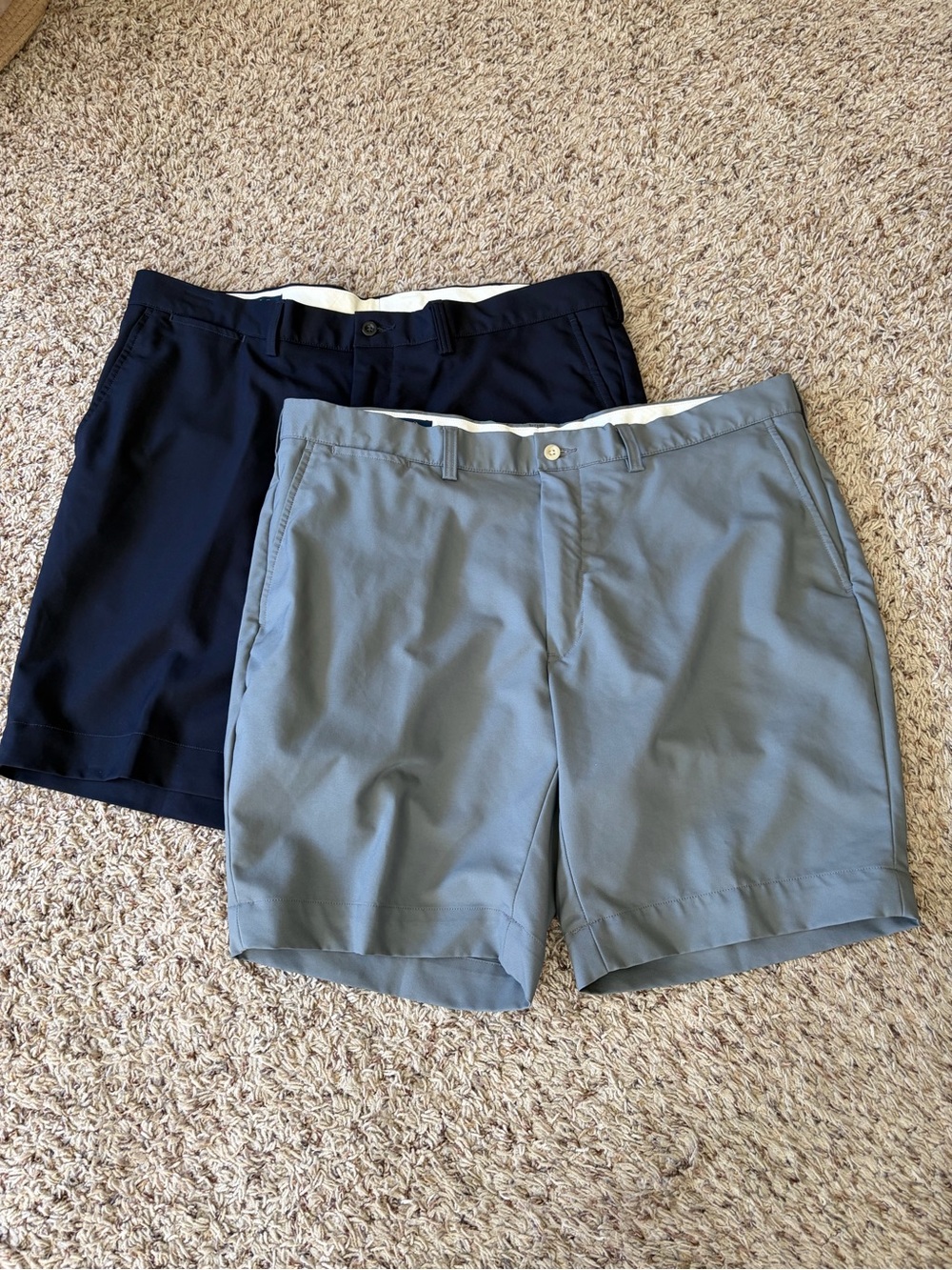Two Ralph Lauren Polo Casual Golf Shorts - Navy & Light Gray